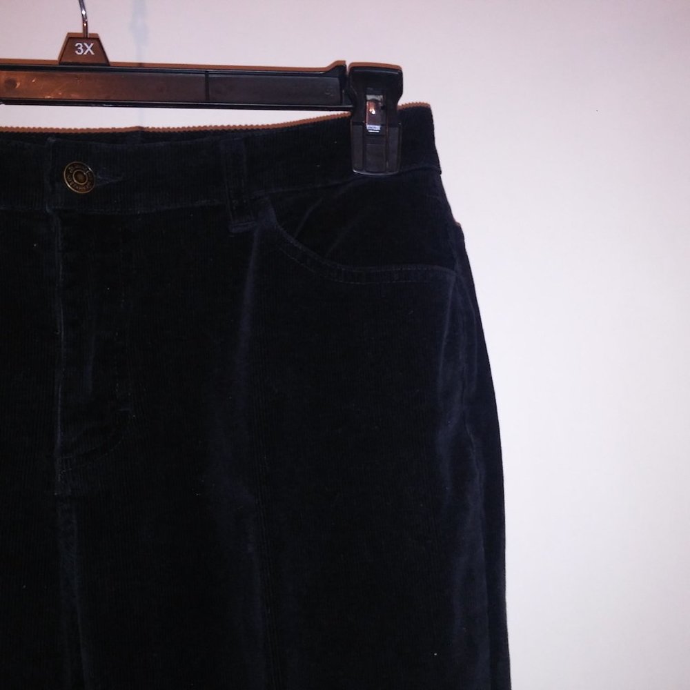 St Johns Bay Womens Pants Size 8 Solid Black Corduroy Stretch Skinny‎ Waist 28" - Picture 9 of 14
